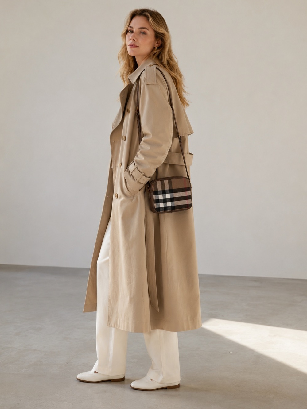 Burberry Brown Check Crossbody Bag new - Picture 11 of 11